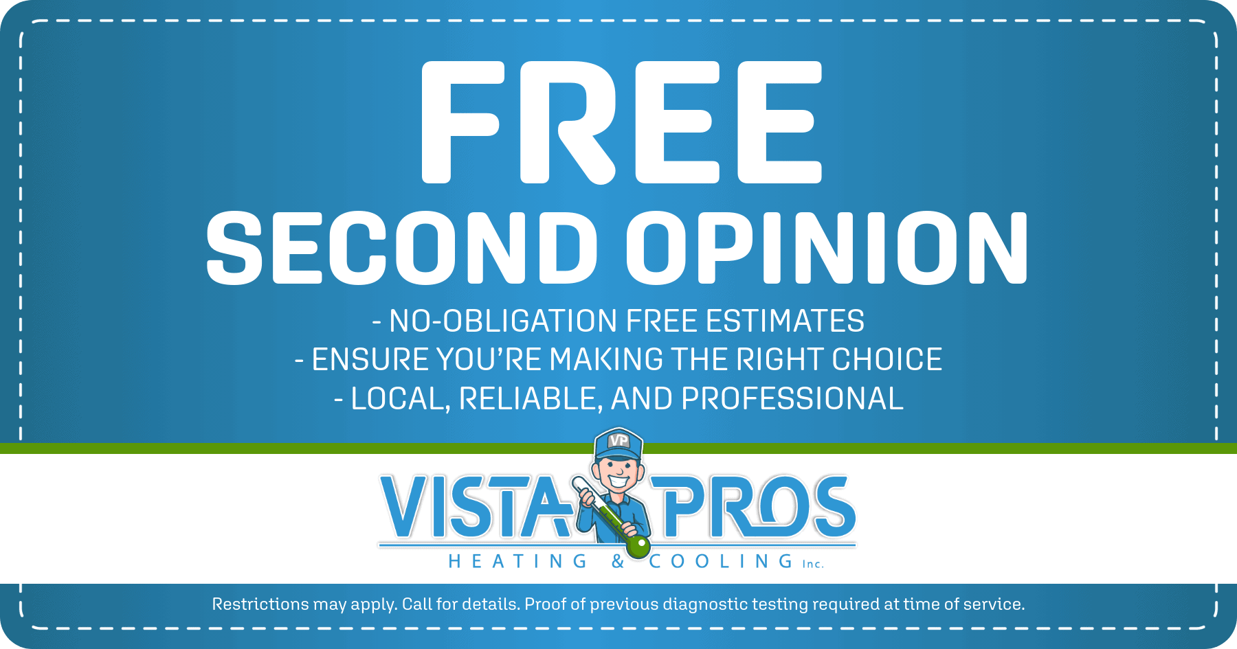 Free Second Opinion. Proof of Previous Diagnostic Testing Required at Time of Service.